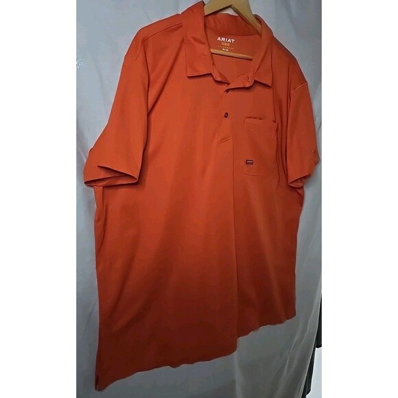 Ariat Rebar Foreman Matheson Polo Shirt, Men's Sz 3XL Tall, Orange/Rust - Picture 4 of 10